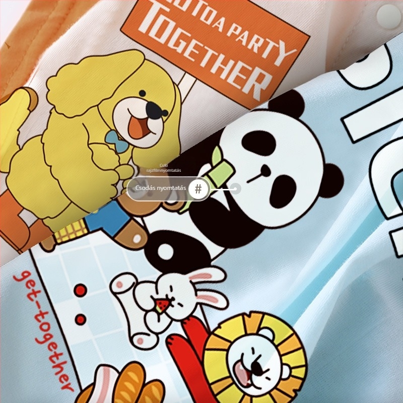 Baba hosszú ujjú pamut póló, 100% pamut, karikatúra mintával, 1–3 éveseknek, alkalmi viselet tavaszra és őszre