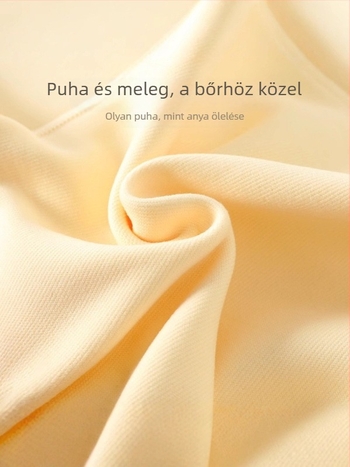 Kisbaba kötött két darabos szett, magas derékkal a has védelméért, vastag Mishu Velvet anyag, külső: 91% poliészter, 9% spandex; bélés: 95% poliészter, 5% spandex, állat/karikatúra minta, uniszex, ősz-tél