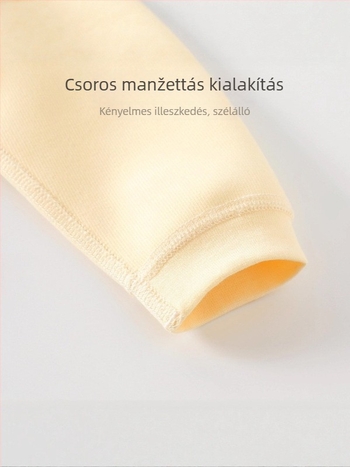 Kisbaba kötött két darabos szett, magas derékkal a has védelméért, vastag Mishu Velvet anyag, külső: 91% poliészter, 9% spandex; bélés: 95% poliészter, 5% spandex, állat/karikatúra minta, uniszex, ősz-tél