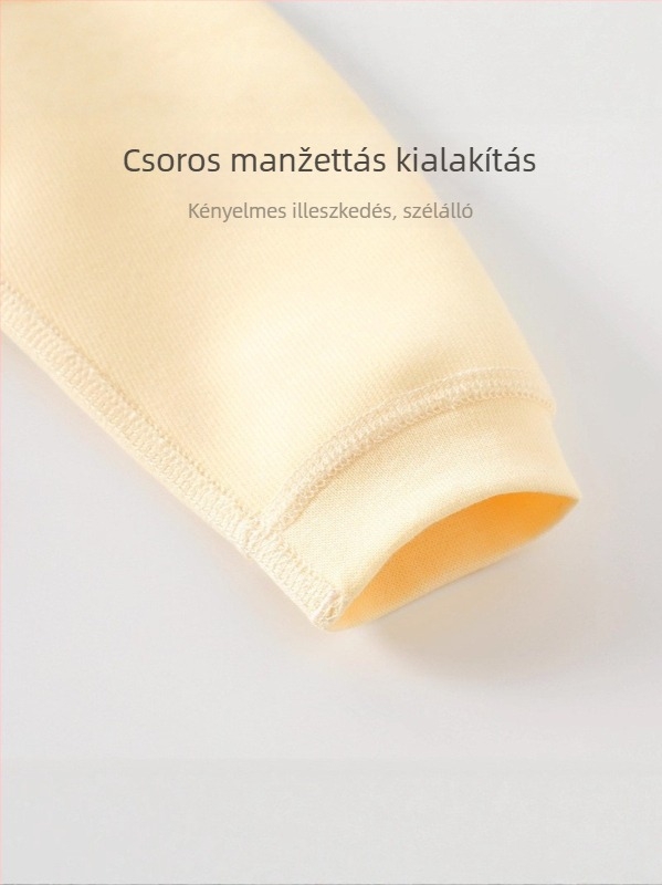 Kisbaba kötött két darabos szett, magas derékkal a has védelméért, vastag Mishu Velvet anyag, külső: 91% poliészter, 9% spandex; bélés: 95% poliészter, 5% spandex, állat/karikatúra minta, uniszex, ősz-tél