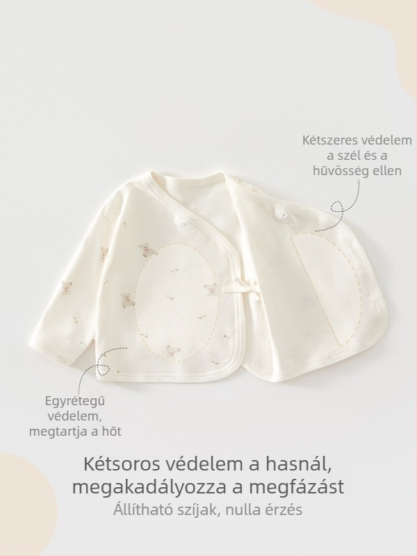 Újszülött pamut felső, 100% pamut, uniszex, kerek nyakú, lágy tapintású, 2025 ősz