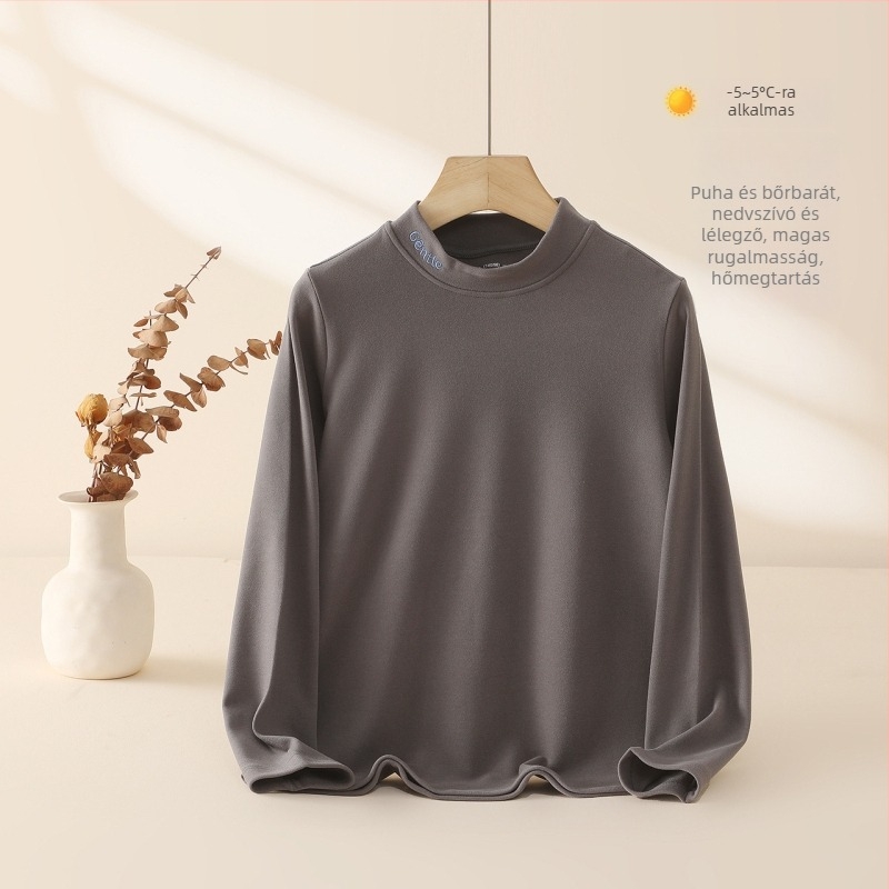 Nagykorú gyermekek meleg alapszövet felső — biztonsági osztály A, anyag: 40% regenerált cellulózrost, 27% akril, 26% pamut, 7% elasztán, félmagas gallér, kapucni nélkül, 8+ éveseknek