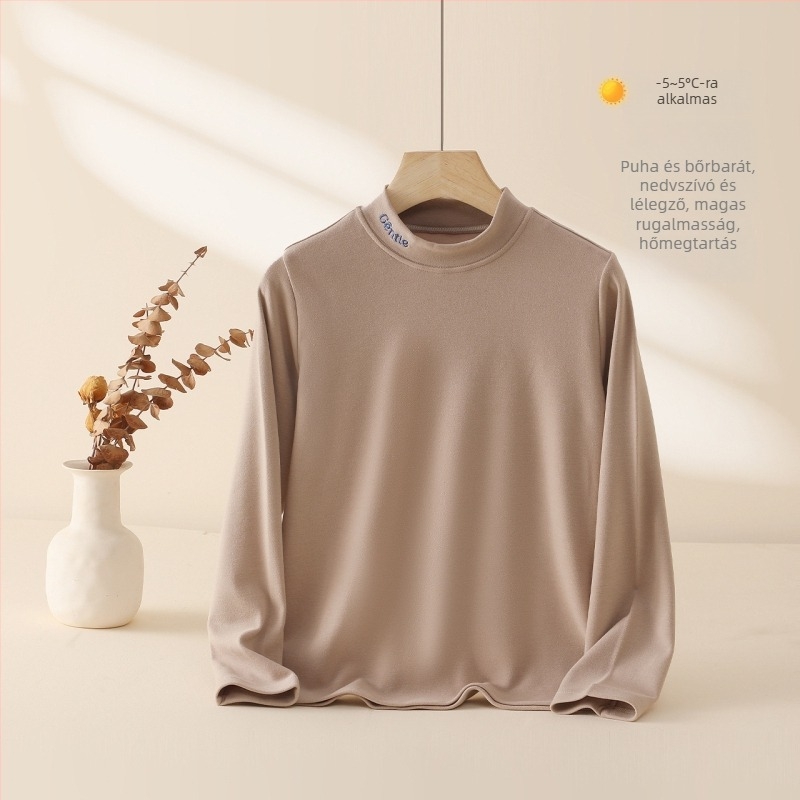 Nagykorú gyermekek meleg alapszövet felső — biztonsági osztály A, anyag: 40% regenerált cellulózrost, 27% akril, 26% pamut, 7% elasztán, félmagas gallér, kapucni nélkül, 8+ éveseknek