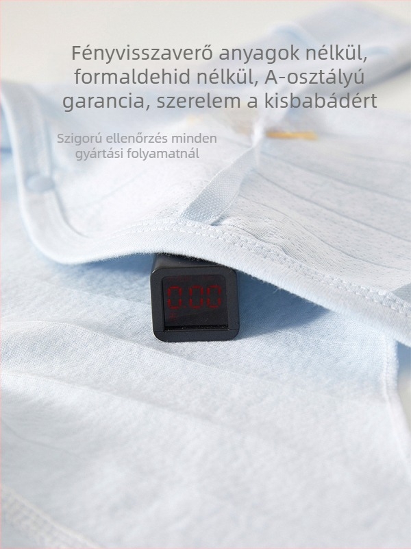 100% pamutból készült újszülött felső, kapucni nélkül, kerek nyakú, 0–12 hónap, puha anyag