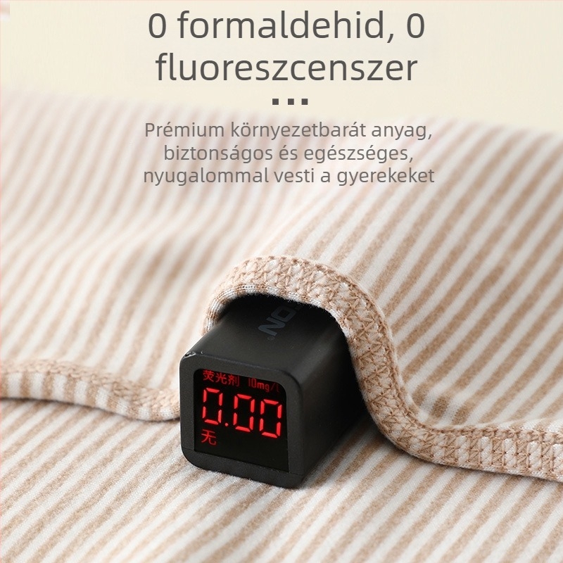 Gyermekek alapszintű aláöltözet felső, csíkos, kefézett 88% poliészter, kerek nyakú, egész éves, 8 évesnél idősebb
