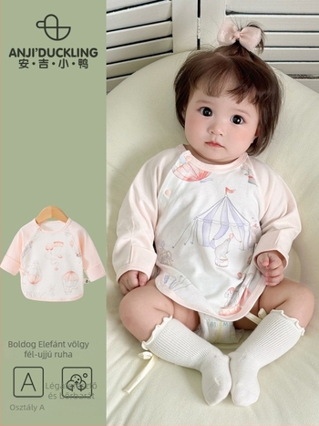 Baba 100% pamut body hosszú ujjú, osztály A, kerek nyakú, 0–1 év közötti újszülötteknek, 100% pamut