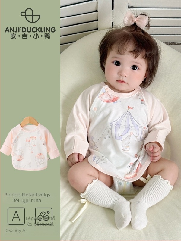 Baba 100% pamut body hosszú ujjú, osztály A, kerek nyakú, 0–1 év közötti újszülötteknek, 100% pamut