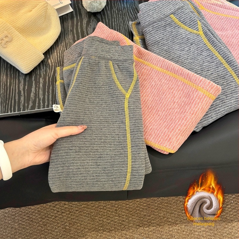 Gyerekek téli fleece nadrág zabpehelyes fleece-szel, 95% poliészter, középmagas derék, uniszex, Biztonság: A osztály