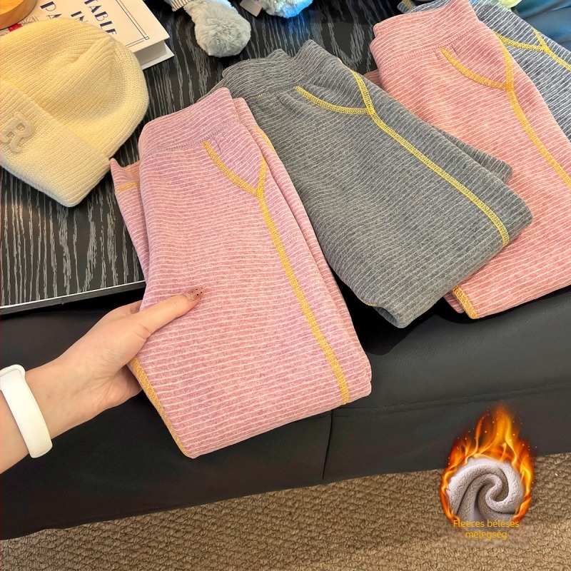 Gyerekek téli fleece nadrág zabpehelyes fleece-szel, 95% poliészter, középmagas derék, uniszex, Biztonság: A osztály