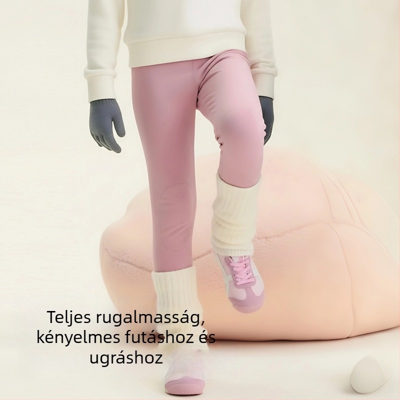 Uniszex téli gyerekek termosz fleece hosszú nadrág, poliészter 92%, elasztikus derékkal
