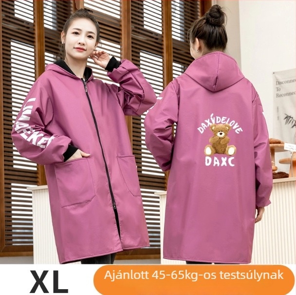 Ujjakkal ellátott vízálló flanel kötény téli viselet, uniszex, állatmintával