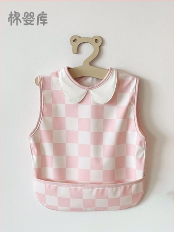 Unisex vízálló, ujjatlan etető és festő smock fordítható dizájnnal, poliészter anyag, Cartoon mintázat, biztonsági osztály A, Cotton Baby Library, modell 0400, 2025 tavasz