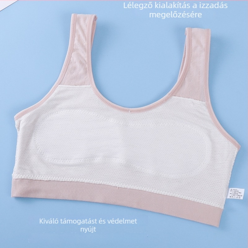 Sima varrás nélküli lányoknak tanktop, 9–13 éveseknek, légáteresztő viszkóz, teljes kosár, rögzített dupla pántok, minden évszakra