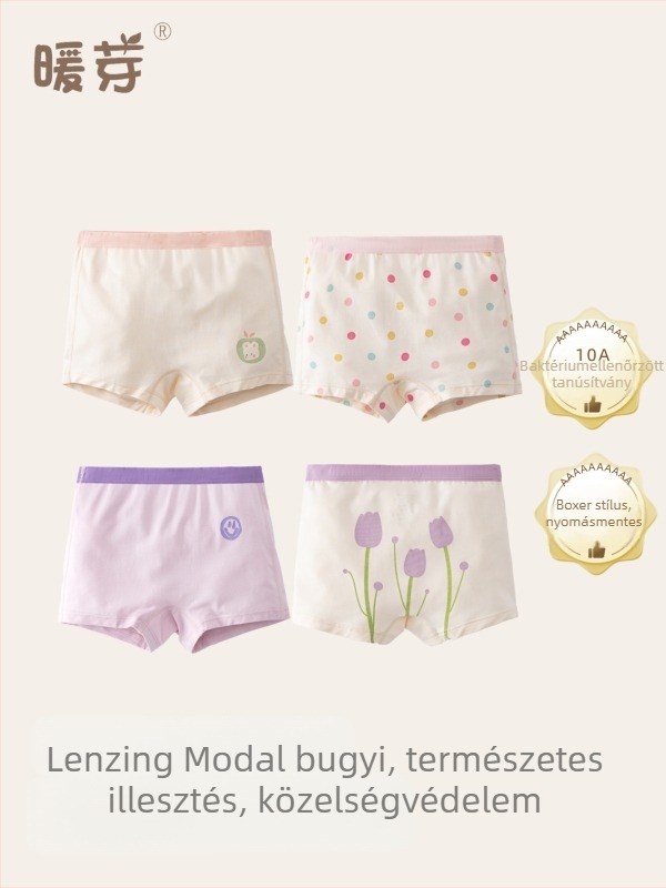 Lányoknak készült modal alsónemű, boxer fazon, osztály A, nem szorít, 92% modal, Warm Buds, Nyár 2024