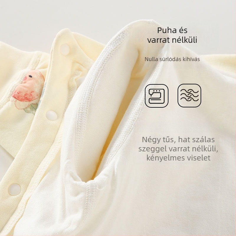 Baba termikus ruházat pamutból, vastagított anyag, állat-mintázat, 0–12 hónapos korcsoportnak, őszi-téli szezonra