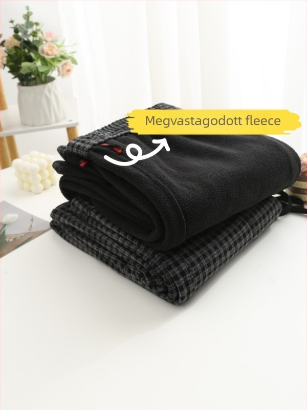 Harém nadrág kockás mintával, elasztikus deréksz, vastag viszkóz anyagú, hosszú téli nadrág