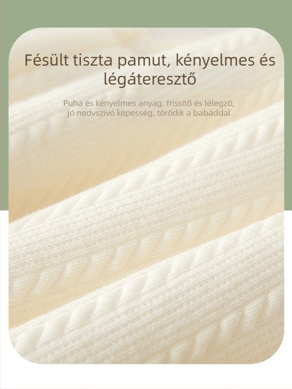 Baba pamut töltött meleg felső, uniszex, V-nyakú, 95% pamut, lágyított anyag