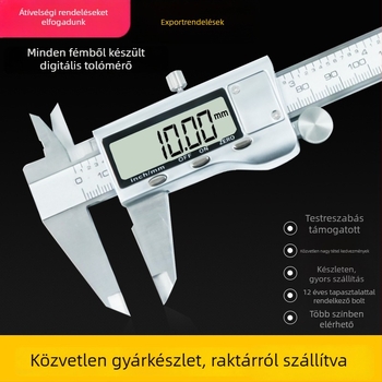 Digitális tolómérő rozsdamentes acélból – elektromos mérőeszköz, nagy pontosságú