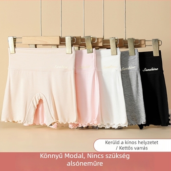 Gyerekeknek készült pamut biztonsági rövidnadrág lányoknak, magas derekú, átlátszatlanság elleni, 2-in-1 alsónemű nyárra, 80% pamut, 2025 tavasz