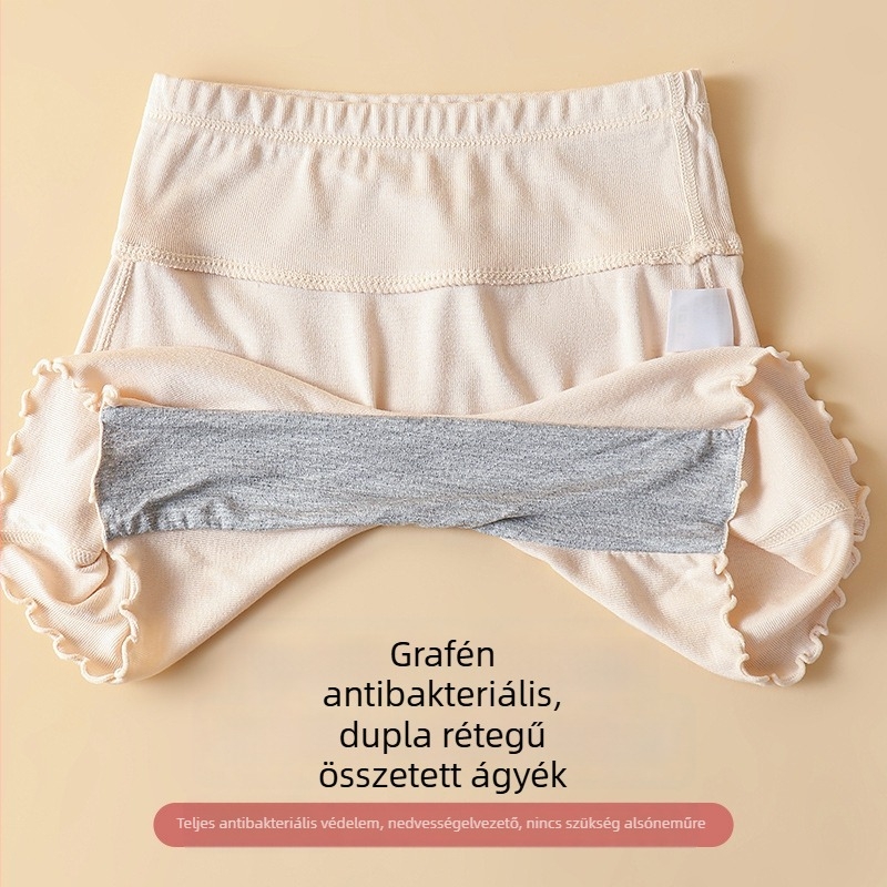 Gyerekeknek készült pamut biztonsági rövidnadrág lányoknak, magas derekú, átlátszatlanság elleni, 2-in-1 alsónemű nyárra, 80% pamut, 2025 tavasz