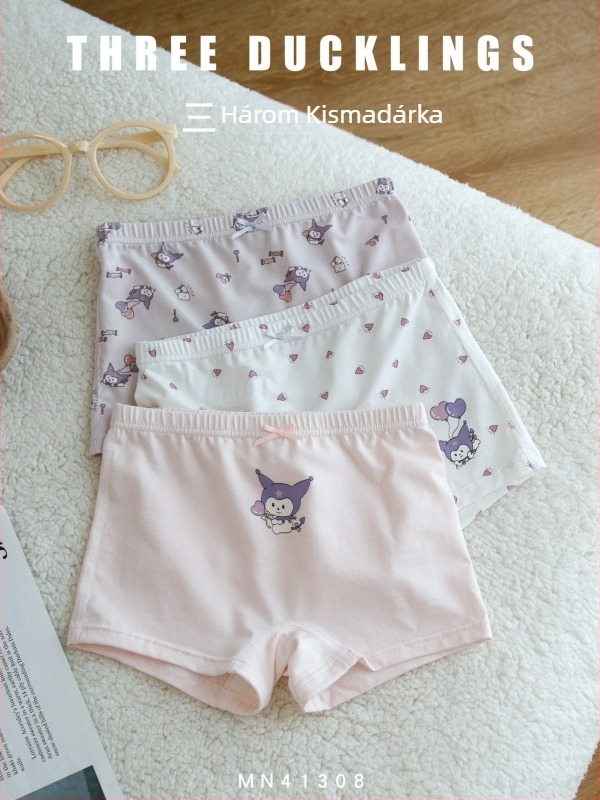 Three Little Ducks – Kislányok boxeralsó, Lenzing Modal, 46% Modal, Antibakteriális és lélegző, 3–8 év