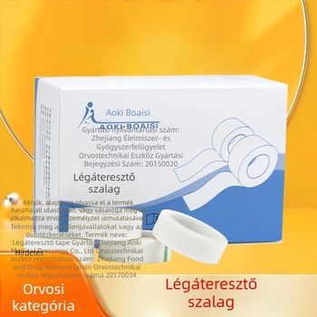 PE mikroporózus, átlátszó könnyen téphető ragasztószalag infúzióhoz – nyomtatott logóval, 2 mm vastagság