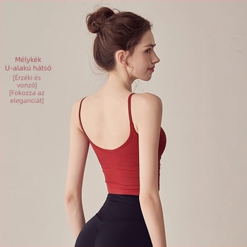 Jóga-vest sportmelltartó – Push-Up, ütésálló, Nylon 95% / Spandex 5%, 3/4 kosár, közepes forma, Rögzített kettős vállpántok