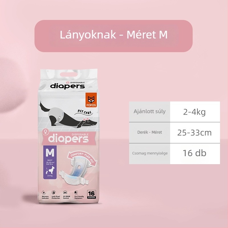 Kutyáknak szánt higiénikus pelenka vastag nedvesség-abszorbeáló párnákkal – nem szövött anyagból, mindennapi használatra, utazásokhoz, több állat között