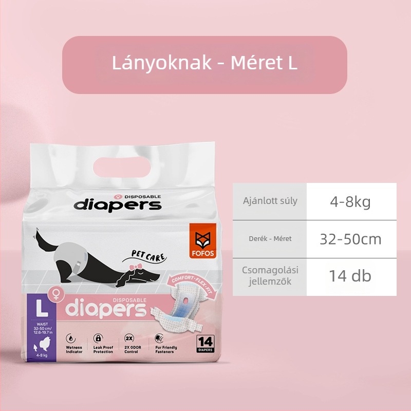 Kutyáknak szánt higiénikus pelenka vastag nedvesség-abszorbeáló párnákkal – nem szövött anyagból, mindennapi használatra, utazásokhoz, több állat között
