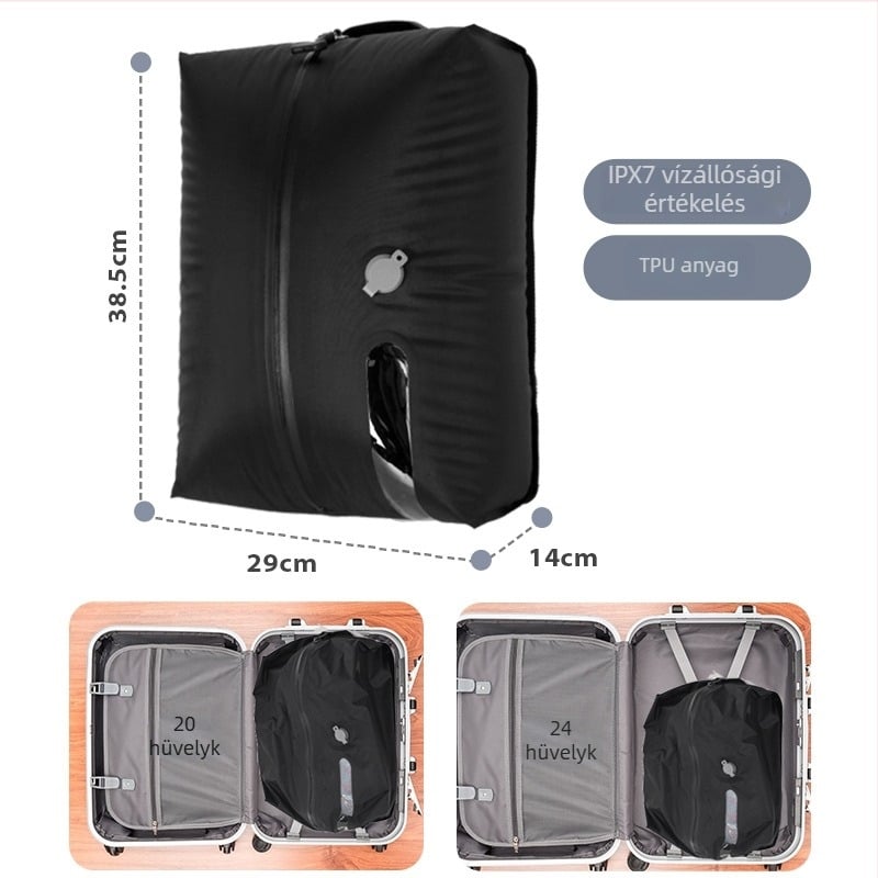 Vízálló utazási tároló táska, kompressziós és vákuumos tasak, légmentes és nedvességálló, márka uunee, kapacitás 20-35L, ideális szabadidős utazásokhoz