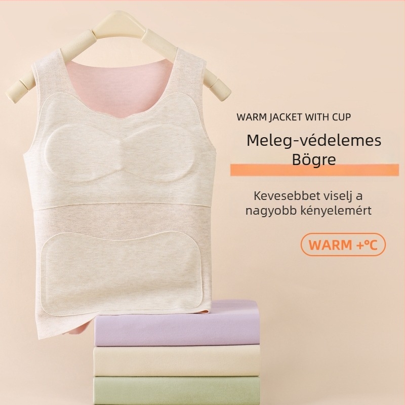 Lányoknak tervezett thermális alaprétegű mellény kapucnival, dupla réteg, vast poliészter anyag, állatmintás, velúr bélés