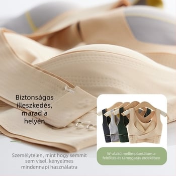Nylon sportmelltartó-top párnázott, vezeték nélküli, vékonyan formázott kosarak, teljes kosár, keresztezett oldalsó csatok