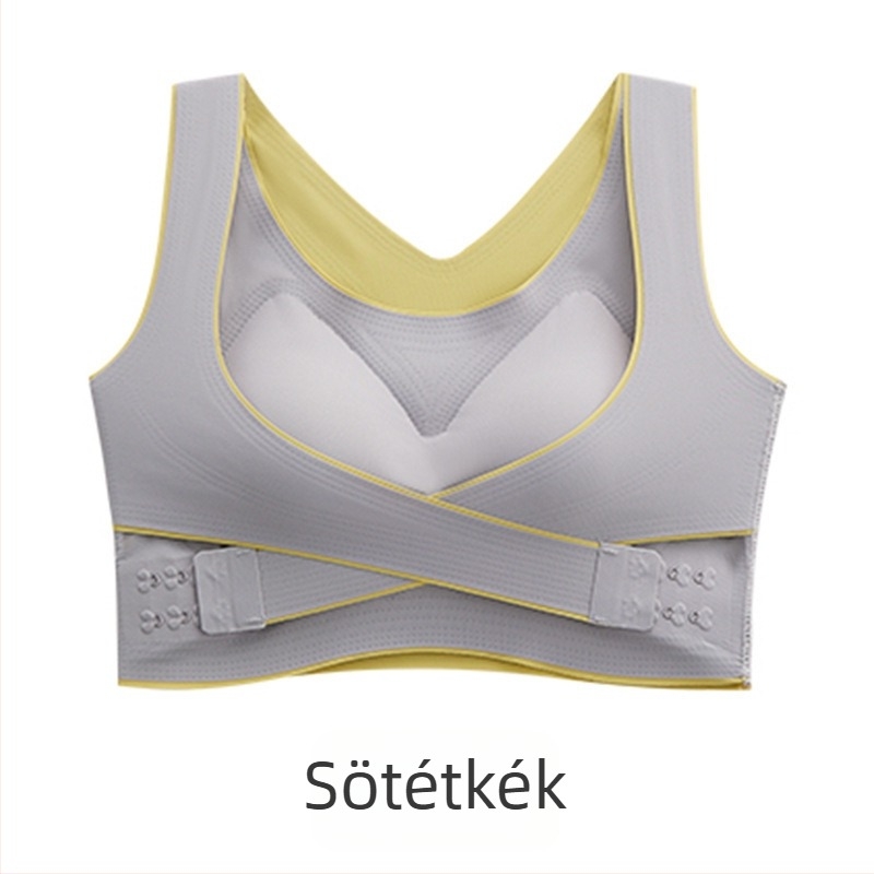 Nylon sportmelltartó-top párnázott, vezeték nélküli, vékonyan formázott kosarak, teljes kosár, keresztezett oldalsó csatok