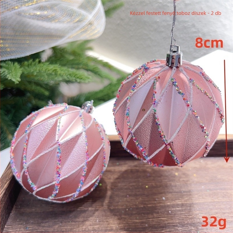 Karácsonyfadísz gömb — műanyag, modern letisztult stílus, elektroplatírozott bevonat, márka Yoyo