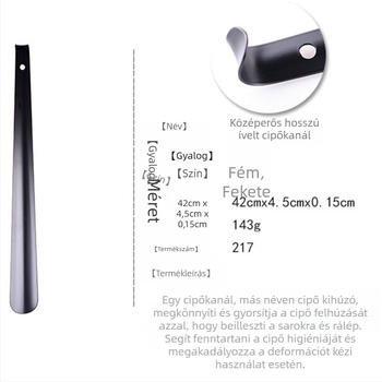 Cipőhúzó rozsdamentes acélból középméretű, könnyű fel- és levételhez, modell Ad217, márka Auspicious enough, mindennapi stílus