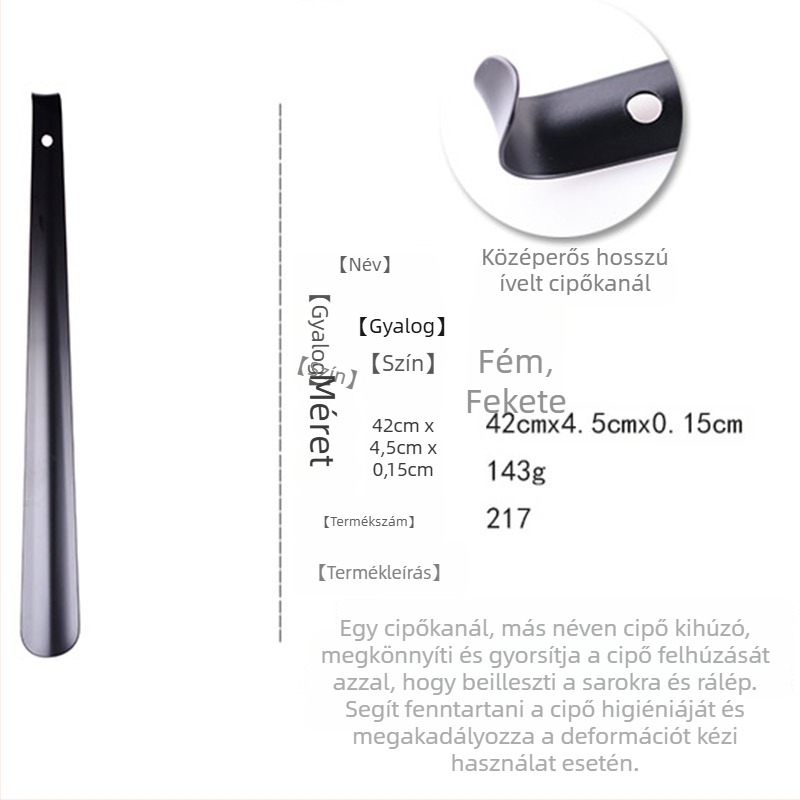 Cipőhúzó rozsdamentes acélból középméretű, könnyű fel- és levételhez, modell Ad217, márka Auspicious enough, mindennapi stílus