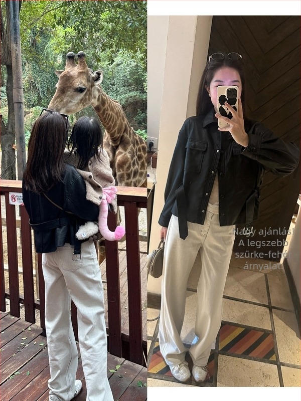 Nadrágok: magas derék, egyenes szabású denim elasztánnal, nagy rugalmasság