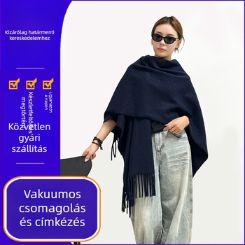 Mesterséges kasmírsál, poliészter, őszi-téli szezon, egyszínű minta, meleg és szélálló