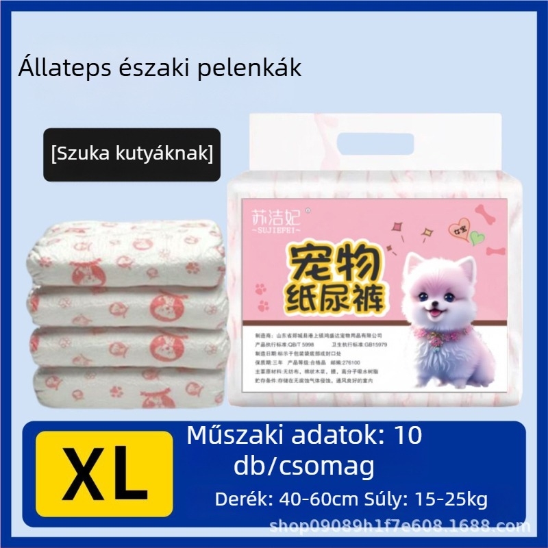 Su jiefei kutya pelenkák házikedvenceknek — nemszőtt anyag és PE film, 10 darabos csomag, hivatalosan magánmárka