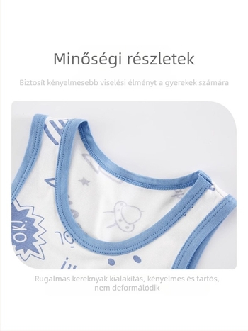 Gyerekeknek szóló hálóruha-szett, modal anyag, koreai stílusú ujjatlan felső, vékony (170g modal; 95% modal, 5% spandex; nedvességelvezető)