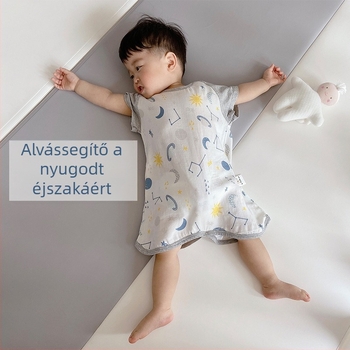 Családi bambusz-pamut pizsama – könnyű, karikatúra mintázat, bambusz-pamut bélés, nyár