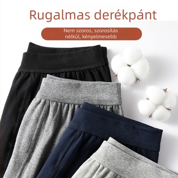 Férfi 100% pamut melegítőnadrág, magas derekú, téli, vastag 220 g/m², egyrétegű