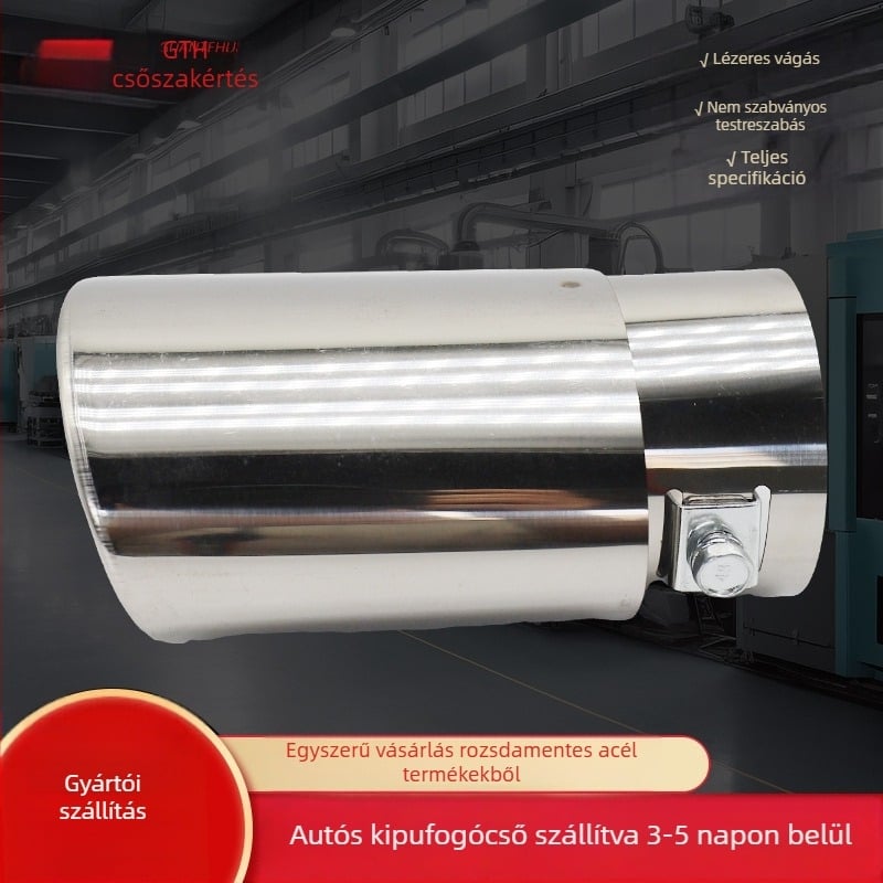 Rozsdamentes acél autó kipufogó végcső – modell 7608, Guan Tehui, univerzális