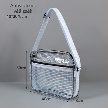 Bridge A35 PVC laptop táska, cipzár, antisztatikus, notebook és tablet számára, crossbody/üzleti stílus