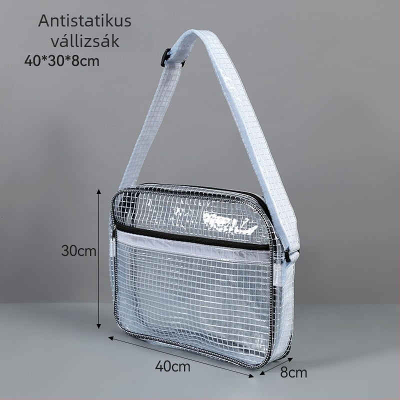 Bridge A35 PVC laptop táska, cipzár, antisztatikus, notebook és tablet számára, crossbody/üzleti stílus