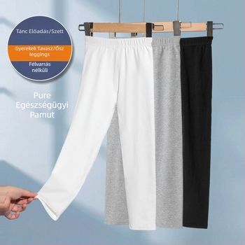 Lányok pamut leggings tavasz–ősz, középmagas derék, teljes hosszúságú, 95% pamut, 3–8 éveseknek