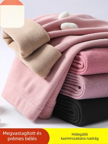 Női téli fleece-betétes termikus leggings, seamless kivitelben, magas elasztikussággal, vastag, melegen tart