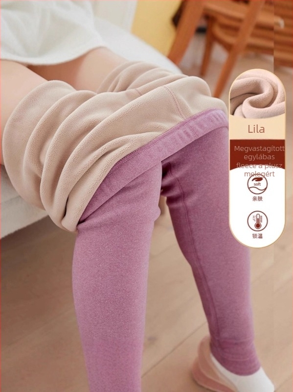 Női téli fleece-betétes termikus leggings, seamless kivitelben, magas elasztikussággal, vastag, melegen tart