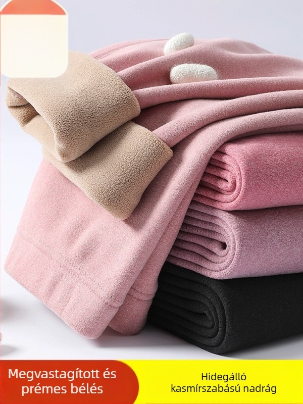 Női téli fleece-betétes termikus leggings, seamless kivitelben, magas elasztikussággal, vastag, melegen tart