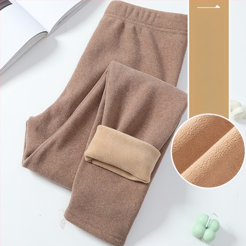 Női téli fleece-betétes termikus leggings, seamless kivitelben, magas elasztikussággal, vastag, melegen tart